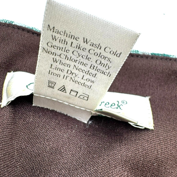 COLDWATER CREEK Women's 2X Aqua Blue Brown Crochet Lined Pullover Boho Tunic Top - Picture 5 of 8